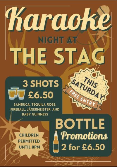 karaoke at the stag every second saturday